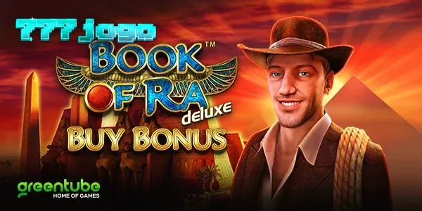 Interface visual do slot Book of Ra deluxe Buy Bonus com tema egípcio